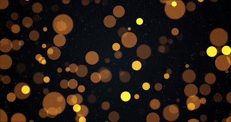 Poster - Image of yellow spots over black background