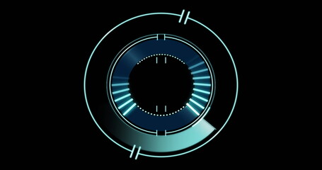 Poster - Image of scope scanning moving over black background