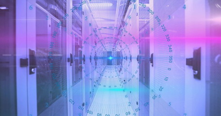 Poster - image of data processing over server room