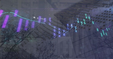Poster - image of digital data processing over building