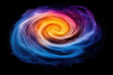 Poster - Abstract swirling nebula in vibrant colors, cosmic energy, mesmerizing celestial vortex.