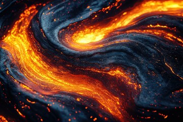 Aufkleber - Molten lava flows in swirling patterns, creating a fiery, mesmerizing spectacle of nature's power.