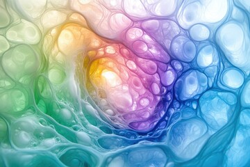 Aufkleber - Abstract fluid art showcasing vibrant rainbow colors swirling in a mesmerizing organic pattern.