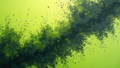 Poster - Abstract background with green and black shades. It looks like mix of watercolor splash and dark clouds of ink dissolving in green water. Dynamic background. Design template with splatter pattern.
