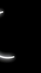 Poster - Geometric white circles glowing, emerging from dark frame boundaries, generating smooth minimalist abstract motion with dynamic visual transitions