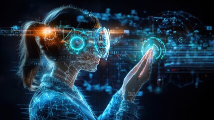 Poster - immersive digital landscape a captivating fusion of advanced technology boundless imagination and en
