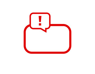 Poster - simple framework featuring an exclamation mark inside a speech balloon, indicating a warning or aler