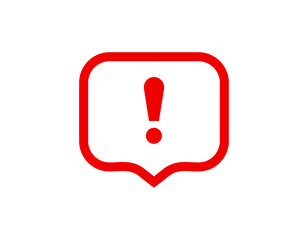 Poster - red exclamation mark sign within a simple framework, indicating caution or alert.