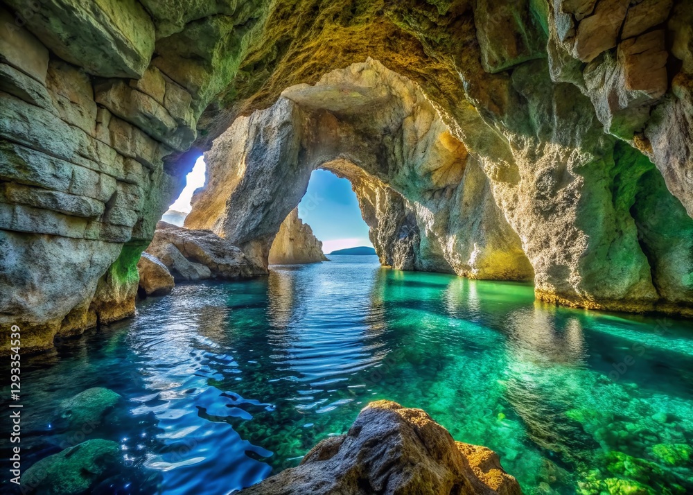 Grotto Texture Stunning Macro Shot: Zakynthos Sea Cave Details, Greece - Breathtaking ...