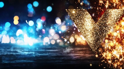 Poster - Dazzling display of colorful fireworks exploding in a glittering night sky creating a mesmerizing for a festive occasion such as New Year s Eve or Christmas