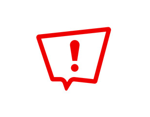 Poster - red exclamation mark inside a framework, indicating caution or alert. ideal for safety signs.