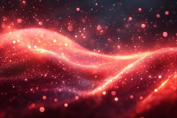 Poster - Vibrant abstract representation of swirling red tones with sparkling highlights in a cosmic backdrop