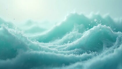 Poster - Abstract aquamarine wallpaper with flowing wave shapes. Gradients, curves create futuristic background. Illustration ideal for presentations, posters, banners, design projects. Use picture to add