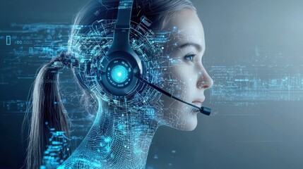 Poster - futuristic digital interface showcasing an advanced intelligence and technology system the cyberneti