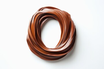 Aufkleber - Letter O designed with flowing cocoa texture isolated on white background