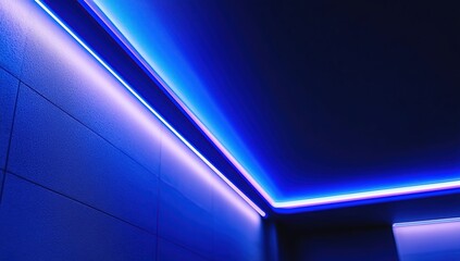 Poster - Blue and Purple LED Lighting in Modern Interior
