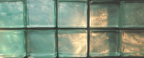 Poster - translucent glass blocks create mesmerizing pattern, capturing l