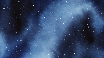 Poster - starry night deep dark sky with drops of stars. drawn by hand. splashed hand draw universe and galax