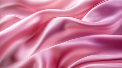 Poster - Pink silk fabric with gentle waves and smooth texture under soft lighting, elegant and luxurious textile concept