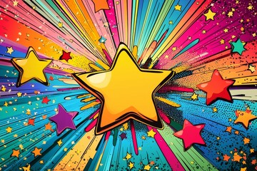 Poster - colorful pop art background with copy space