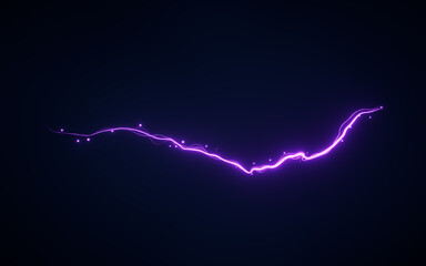 Poster - Abstract glowing wave lines and shiny particles, 3d rendering.