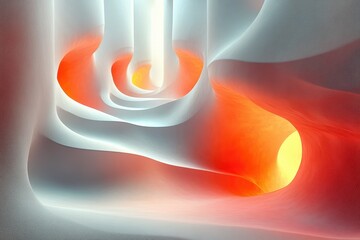 Poster - Abstract depiction of light and color swirling through a textured space in a mesmerizing composition