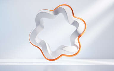 Poster - Abstract curve geometry background, 3d rendering.