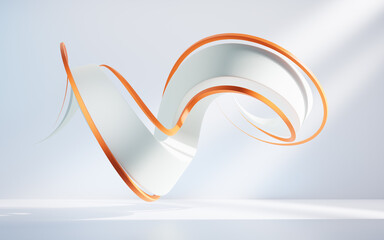 Poster - Abstract flowing curve lines background, 3d rendering.