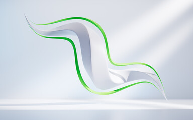 Poster - Abstract flowing curve lines background, 3d rendering.