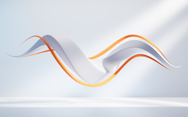 Poster - Abstract flowing curve lines background, 3d rendering.