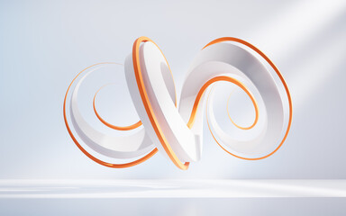 Poster - Abstract flowing curve lines background, 3d rendering.