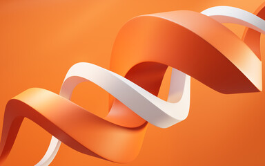 Poster - Abstract flowing curve lines background, 3d rendering.