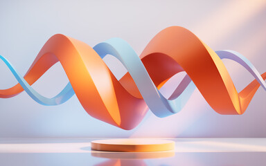 Poster - Abstract flowing curve lines background, 3d rendering.