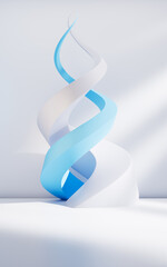 Poster - Abstract flowing curve lines background, 3d rendering.