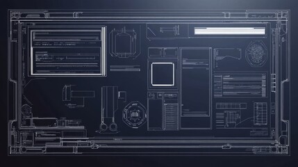 Futuristic Technology Interface Blueprint