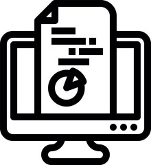 Aufkleber - Dashboard admin line icon. Simple outline style. User panel template, data analysis, agency, graph, business linear sign