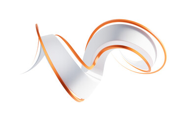 Poster - Abstract flowing curve lines, 3d rendering.