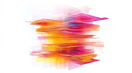 Fototapete - Abstract layers of vibrant colors creating a dynamic visual effect, suggesting movement and depth