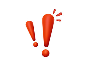 Poster - three red exclamation marks of varying sizes symbolize alertness, attention, and emphasis.