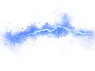 Poster - Electric Blue Lightning Bolt Over Watercolor Background Effect