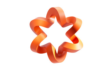 Poster - Abstract orange curve frame, 3d rendering.