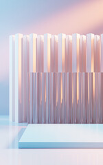 Poster - Empty building structure with creative geometries, 3d rendering.