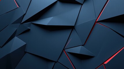 Poster - Abstract geometric pattern with dark blue and red highlights, creating a modern design backdrop