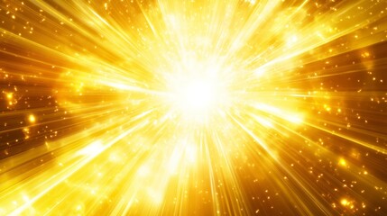 Wall Mural - A bright yellow star explosion with rays and sparkles on a transparent background