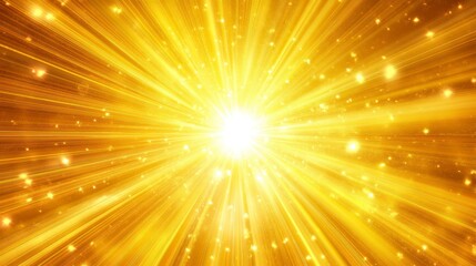 Wall Mural - A bright yellow star explosion with rays and sparkles on a transparent background