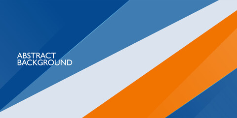 Wall Mural - abstract papercut bright color 3d background. overlap orange and blue triangle shapes pattern. eps10