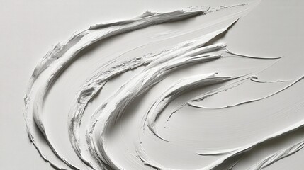 Poster - abstract white texture with smooth, layered strokes creating a modern artistic backdrop