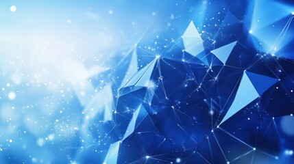 Poster - Abstract blue network connection, glowing background, technology concept, website banner