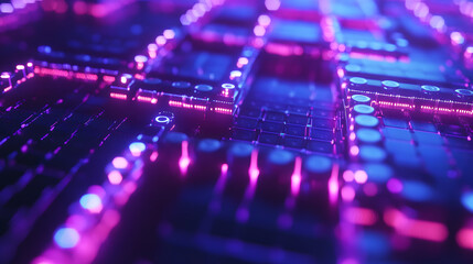 Poster - Blockchain network visualization digital realm abstract artwork tech environment close-up view connectivity concept