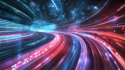 Poster - Dynamic abstract digital stock trends virtual environment visual art futuristic perspective technology innovation